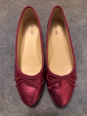 Maeve Burgundy Ballet Flats with Bow